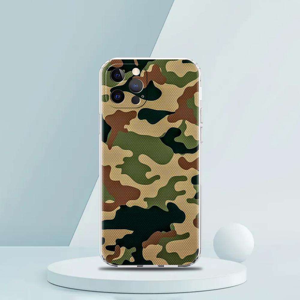 Camouflage Camo Military Soft TPU Transparent Phone Case Cover for iPhone 17 16 15 14 13 12 11 Pro Max Plus 17 AIR Shell Capas