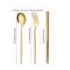 12Pcs/Set Western Golden Stainless Steel Cutlery Set Mirror Dinnerware Set Fork Spoon Chopsticks Tableware Flatware Set