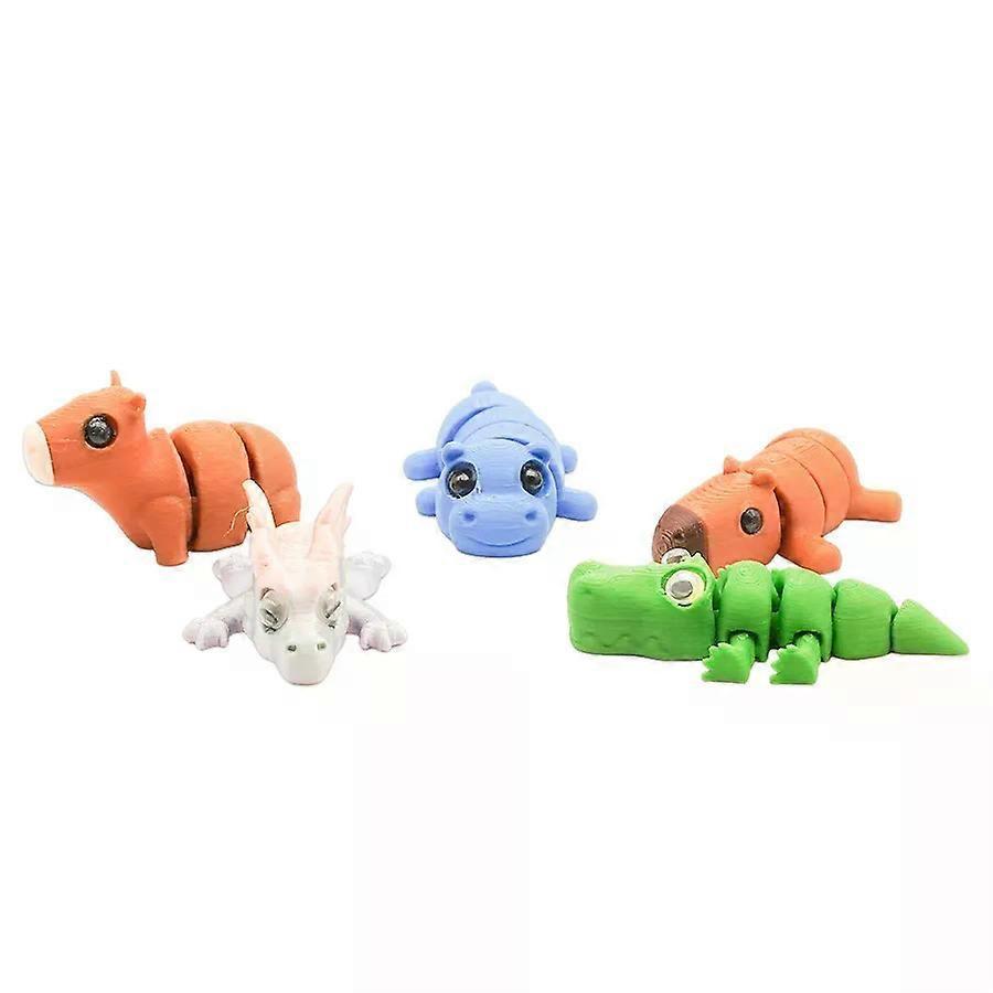 Juguetes de Animales Articulados Impresos en 3D, Figuras de Animales Salvajes Flexibles para Fidget, Figuras de Animales Mini Lindas para Manualidades DIY, Decoración de Escritorio y Juego para Niños,aleatorio a ba