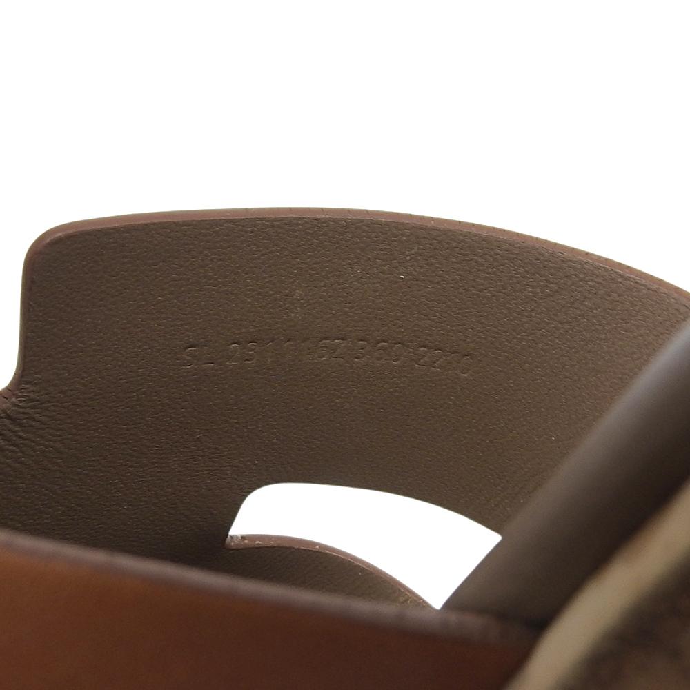 HERMES Eze platform sandals, women's, brown, size 36 shoes 36 BrownUsed