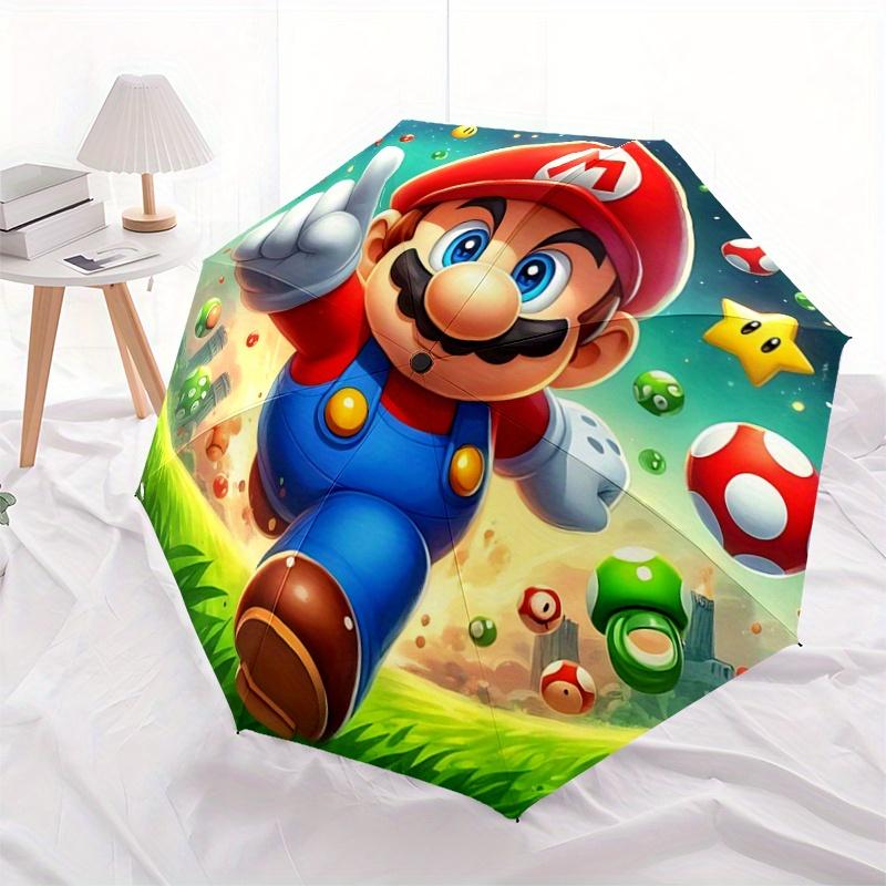 

1pc Mario Mushroom Pattern Beautiful Looking Automatic Folding Umbrella, 3 Folding, 8 Iron Frame Design, Durable and Suitable for Travel and