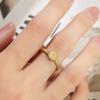 Minimalist And Stylish Open Design Square Sugar Yellow Crystal Ring For Women Gold Jewelry