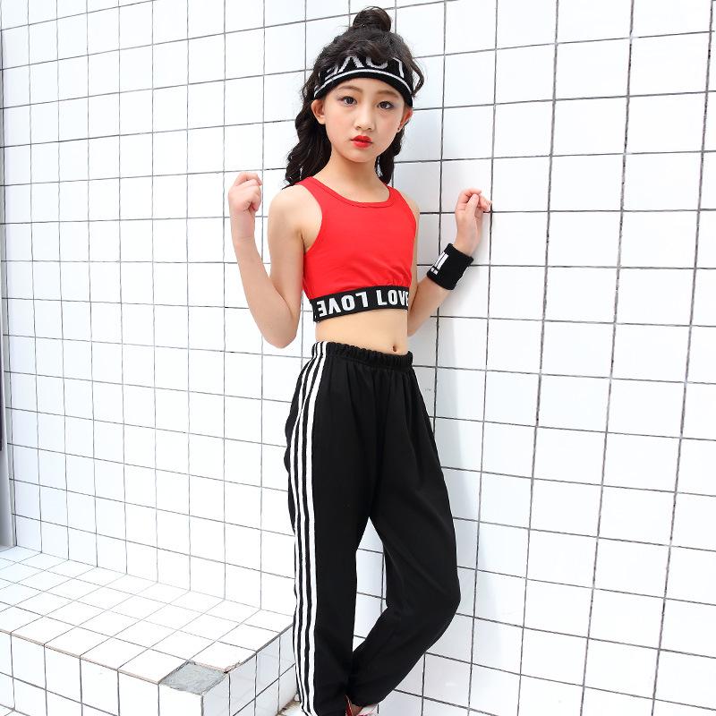 Vit kort väst i koreansk stil för tjejers hiphop streetdansuppträdande