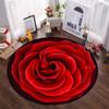 Luxuriöse rote Rosenmuster, runde Form, Fußmatten, Küche, Flur, Läufer, Teppich, Schlafzimmer, Wohnzimmer, weicher Teppich, rutschfester Teppich