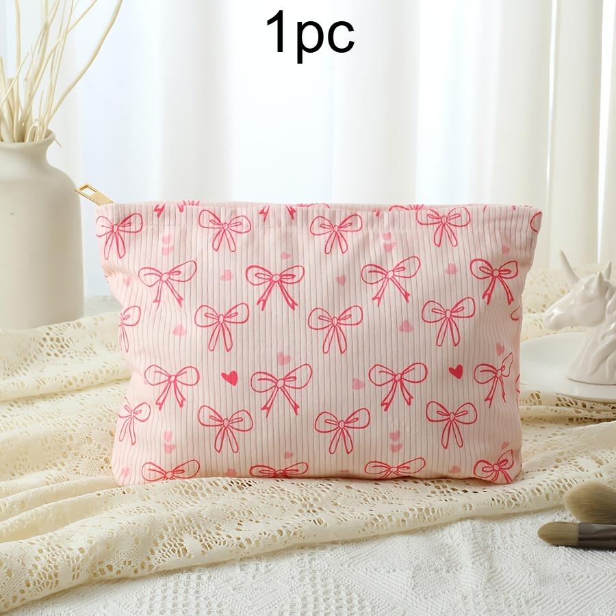 Large Makeup Bag Lightweight Travel Organizer Makeup Toiletries Brushes Cosmetic Organizer Travel Makeup Bag with Zipper Closure 1pc розовый