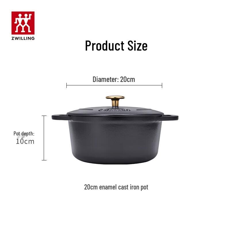 ZWILLING Round Cast Iron Enamel Soup  Stew Pot