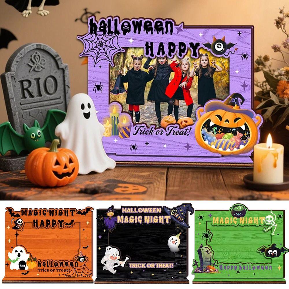 Creative Wood Photo Frame Happy Halloween Design Happy Halloween Decor Frame  Office