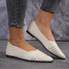 New Fashion Pointed Toe Flat Office Boat Solid Color Knitted Slip on Shoes Casual Ballet Flats Shoes Women Loafers Zapatos Mujer
