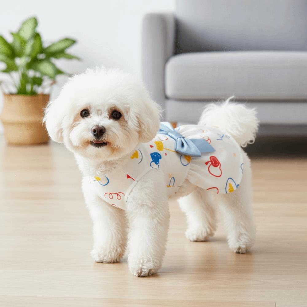 Floral Printed Summer Dog Clothes Pretty Cute Puppy Clothes Dog Sleeveless Dress  Valentine‘s Day