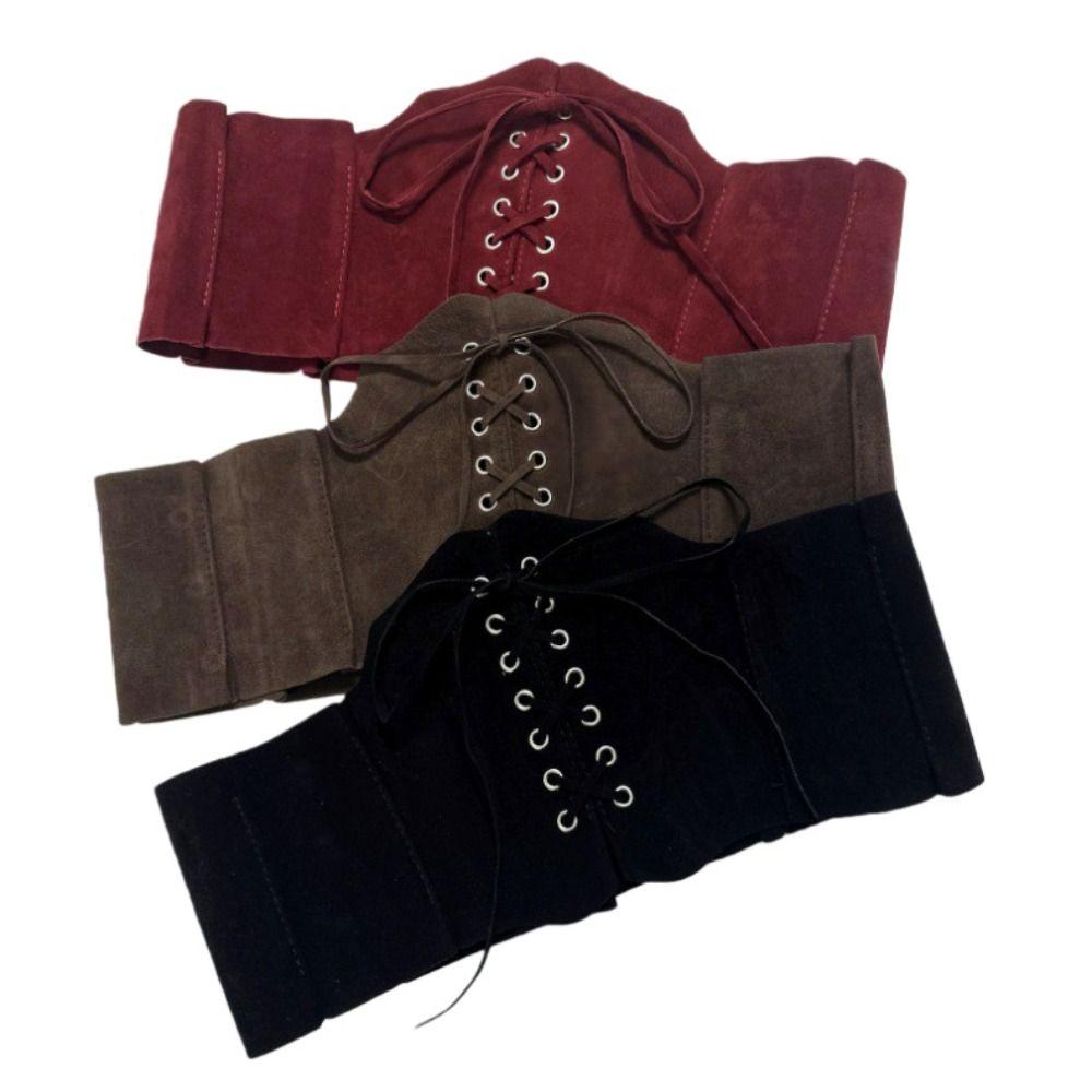 Adjustable Pu Leather Corset PU Leather Suede Wide Belt Elegant Western Cowboy Belt  Outfits