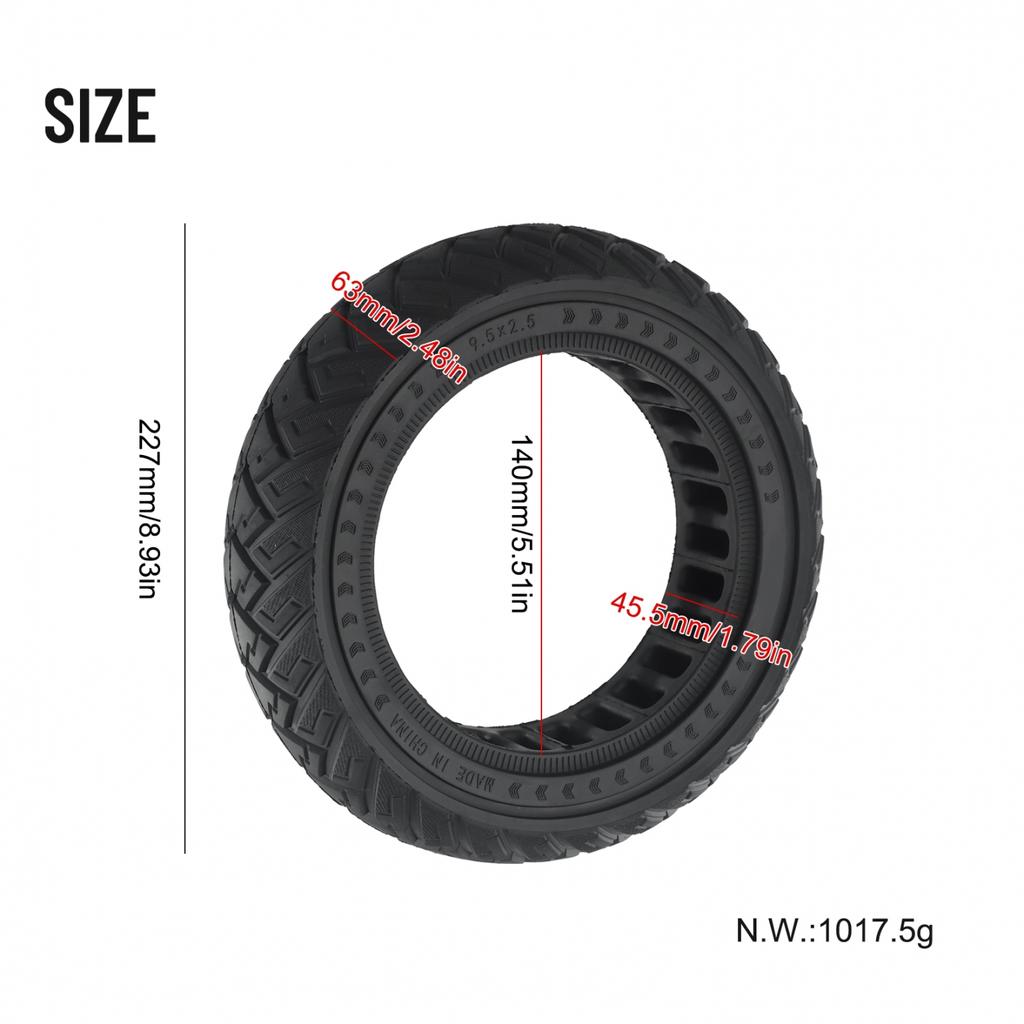 9.5 Inch 9.5*2.50 Off-Road Solid TIre for NIU KQI3 Electric Scooter 9.5x2.50