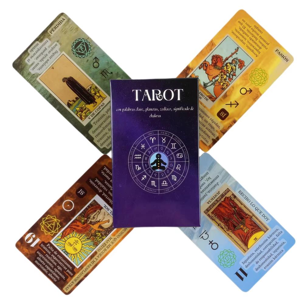 1 Schachtel Tarotkarten „The Light Seer“, 78-Karten-Tarotset in Farbe zum Tarotlesen, Wahrsagen, Wahrsagebrettspielkarten
