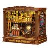 Jiate DIY Toy Book Nook Ancient Book Style Handmade Assembly Architectural 3D Bookend Model Gift for Men Women