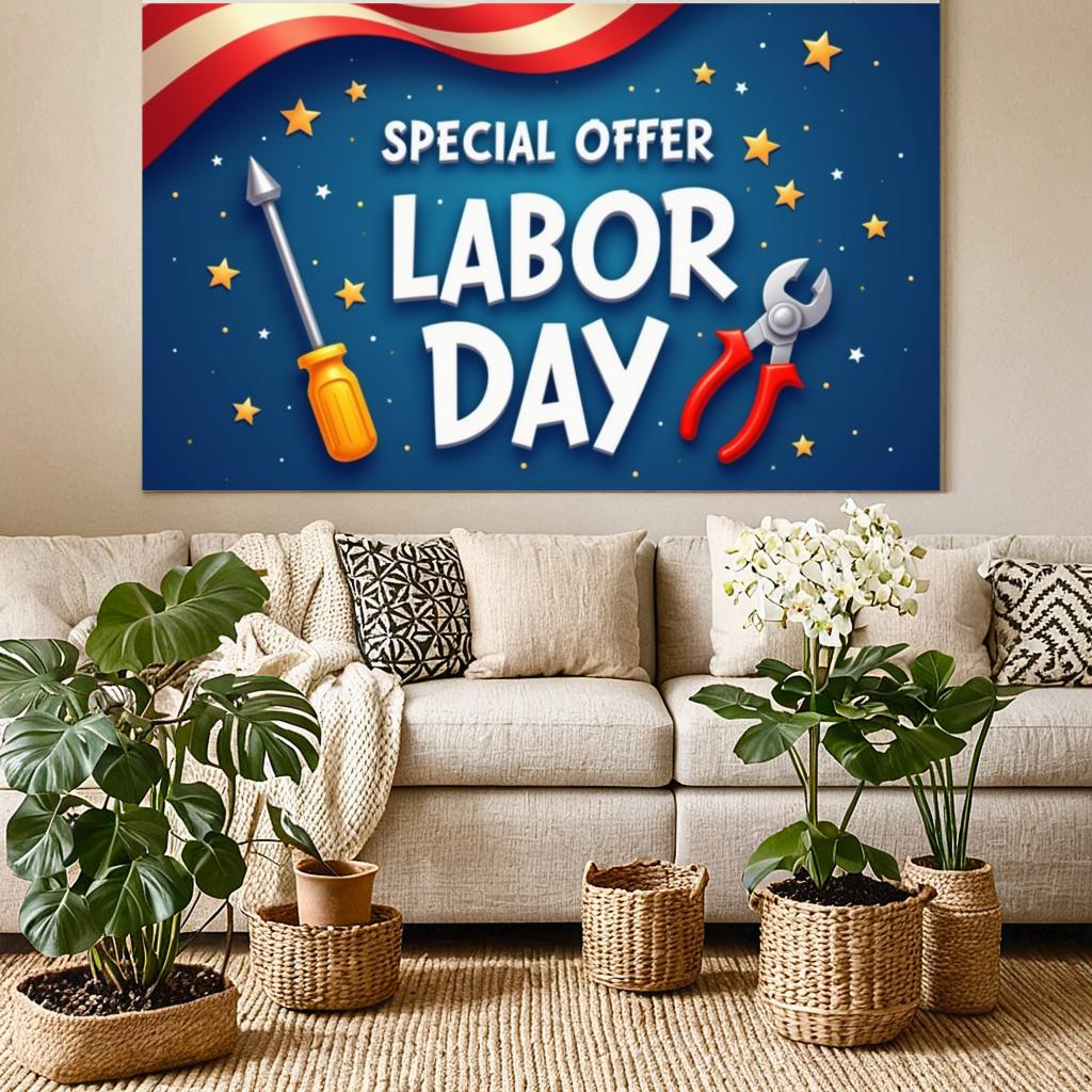 Special Offer Banner Tool Graphics Outdoor Banner Weather Resistant Party Banner for Holiday Celebration Labor Day Celebration