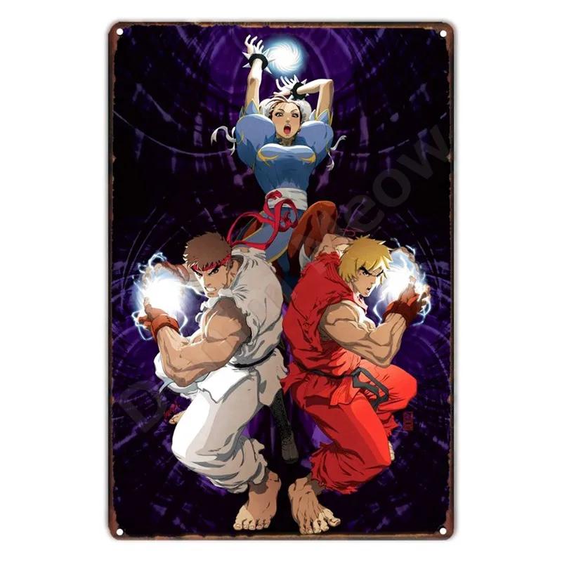 The King Of Fighters Anime Vintage Metal Sign, Wall Art Poster, Fighting Games, Retro Sign For Bar,Club,Man Cave,Home Wall Decor