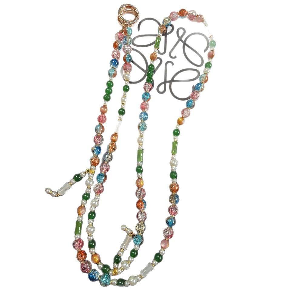 Pvc Mobile Phone Chain With Colorful Beaded Pendant For Women And Men