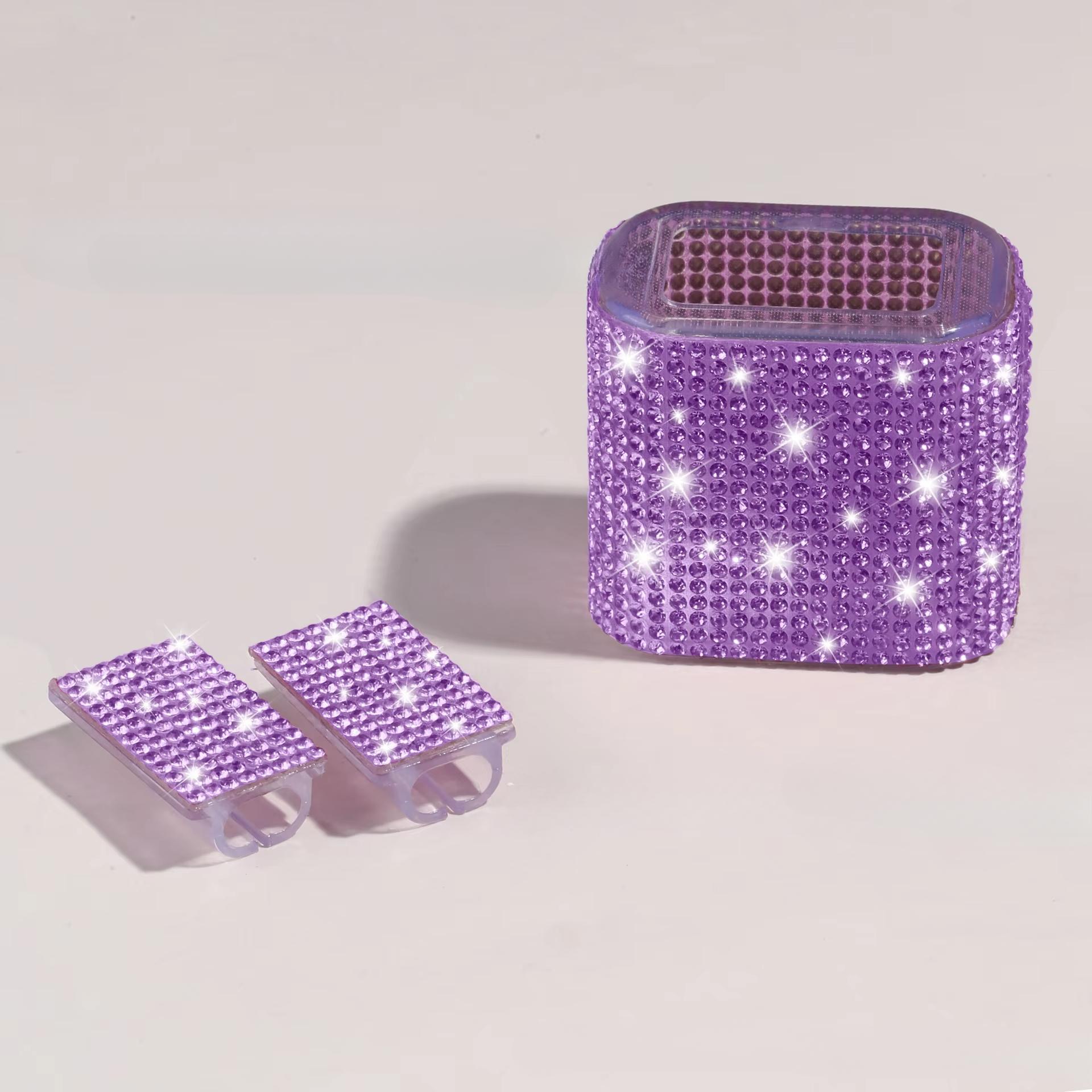 

Набор из 3 предметов Красивый блестящий защитный чехол со стразами из силикона для зарядного устройства USB-кабеля с защитой от поломки фиолетовый