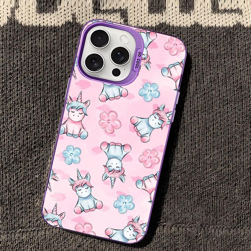 Unicorn cartoon Phone Case For iPhone 16 15 14 13 12 11 Pro Max X XR XSMAX 8 7 Plus Matte Shockproof Back Cover