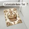 Easter Bunny Theme Crystal Velvet Rug Personalized Custom Name Text Soft Floor Mat Home Decor