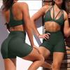 Women Wrinkled High Waist Hip Stretch Running Fitness Yoga Pants Biker Shorts