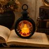 Halloween Party Table Centerpiece Retro Pumpkin Lantern, LED Electronic Candle Light, Vintage Safe Flameless Decor Handheld Decorative Lamp