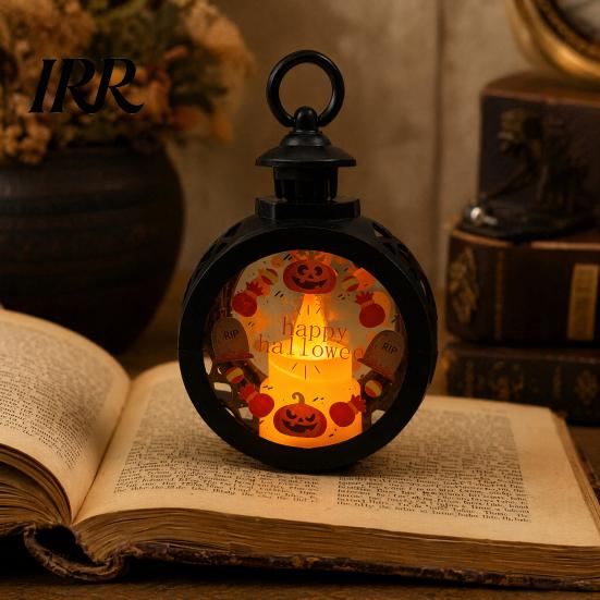 Halloween Party Table Centerpiece Retro Pumpkin Lantern, LED Electronic Candle Light, Vintage Safe Flameless Decor Handheld Decorative Lamp