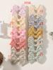 12/20pcs Sweet Flower Print Bowknot Hair Clips for Baby Girls Cute Cotton Bows Hairpins Barrettes Headwear Kids Hair Accessories