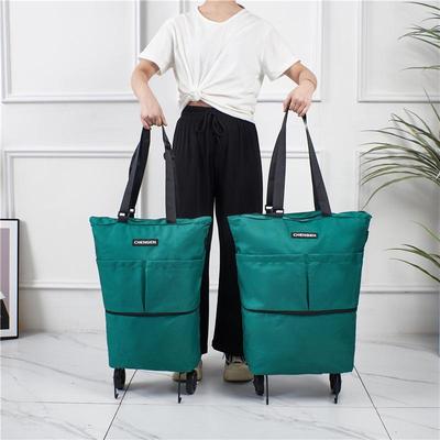 Bolso de Compras Plegable con Rueda Unidireccional – Portátil, Gran Capacidad para Viajes y Comestibles