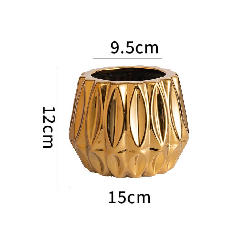flower pot electroplated gold simple succulent pot creative household green plant potted plant New Year's desktop ornament