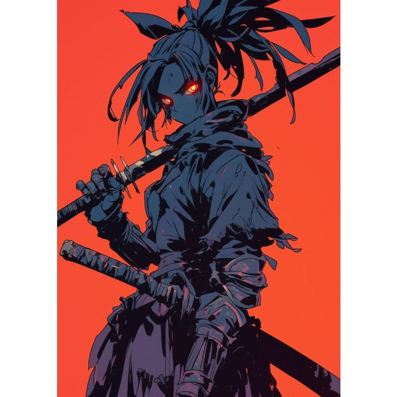 Classic Retro Japan Anime Game Samurai Posters Prints Pictures Portrait Bushido Canvas Painting Wall Art Living Room Home Decor