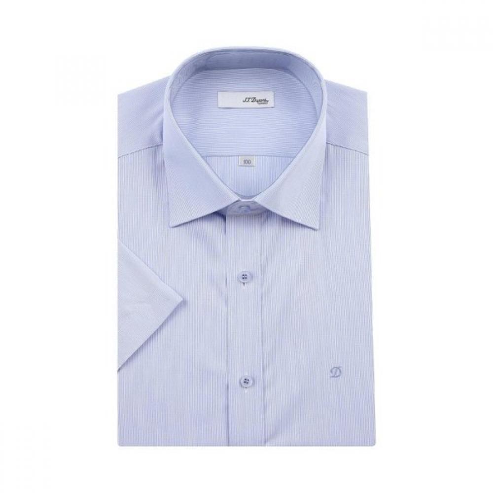 S.t. Dupont Men S Short Sleeve Two Tone Slim Fit Shirt Se6mm21hS308Sbu SE6MM308BU/95