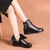 Women Winter Ankle Boots Warm Fleece Lined Anti Slip Leather Shoes for Elderly