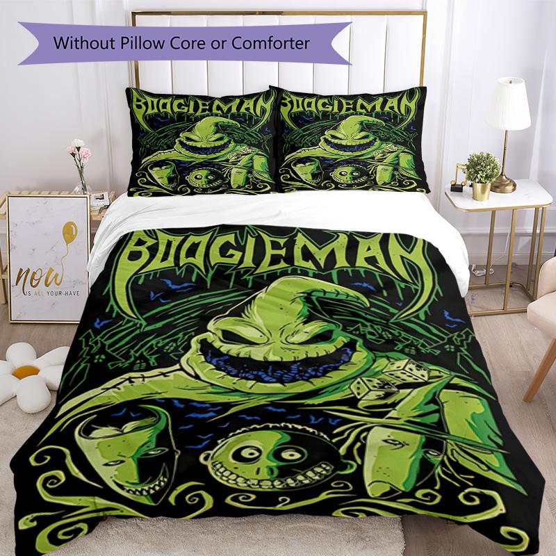 Christmas Nightmare Bedding Set Breathable Duvet Cover with Pillowcases Decorative Bed Linen for Bedroom Home Decoration Birthday Gift