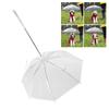 Innovative Pet Umbrella Dog Cat Umbrella with Pulling Cable Chain for Rain Walking UseTransparent