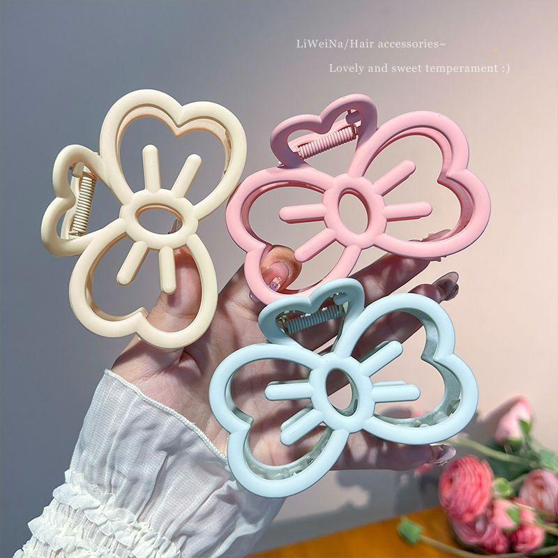 Charming Resin Hair Accessory Lovely Pink Bow Knot Clip For Teens