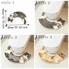 Cartoon Cat Pattern U-Shaped Bath Mat Cozy Absorbent Mat Convenient Toilet Foot Mat  Home Decor