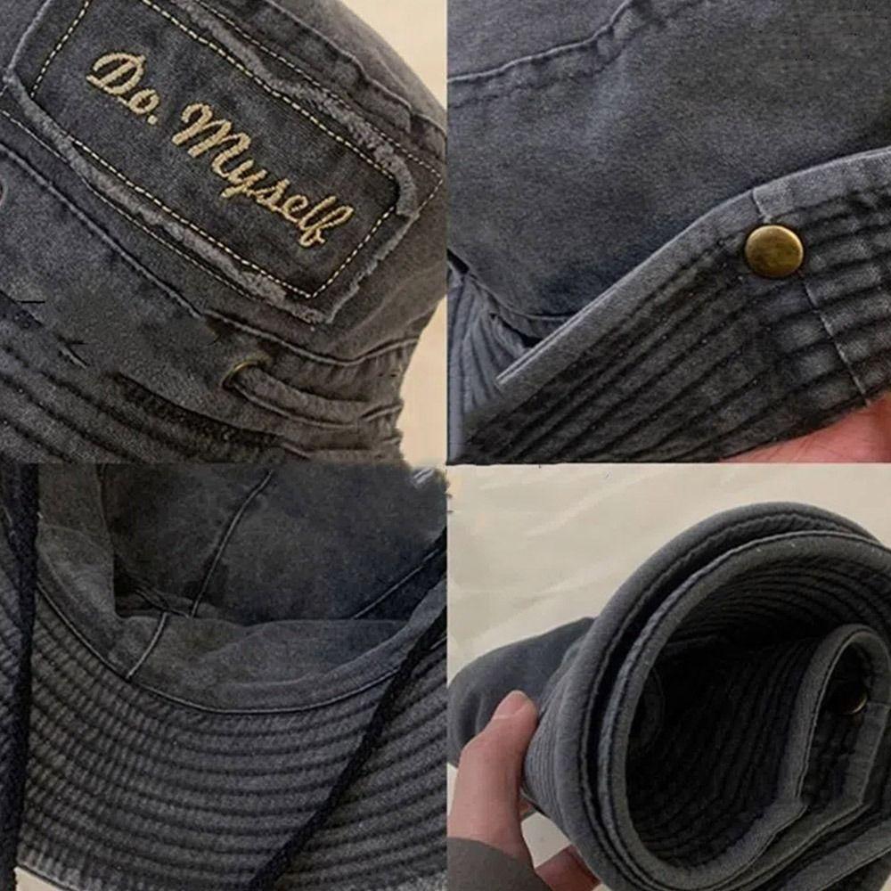 Adjustable Western Cowboy Hat Wide Brim Bucket Hat Vintage Outdoor Sun Hat  for Men Women