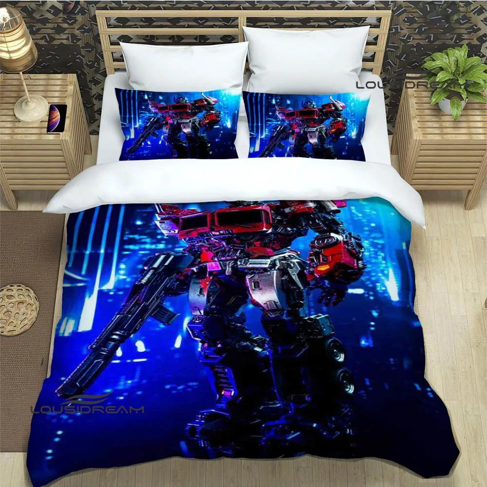 Bedding Set Luxury Birthday Gift T-Transformers Cartoon Bedding Sets Exquisite Bed Supplies Set Duvet Cover Bed Comforter Set