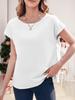Women's Boat Neck Cap Sleeve Top Loose Fit Lightweight Basic Casual Tee