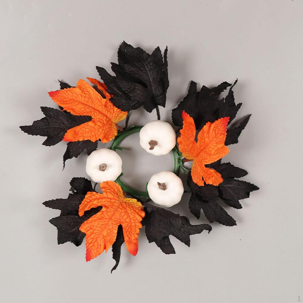 Corona de Velas de Halloween Decoración para el Hogar para Suministros de Fiesta de Acción de Gracias Amarillo Otoño