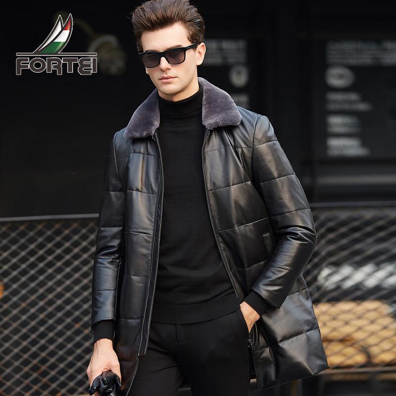 

Мужская зимняя пуховая куртка из овчины с шерстяным воротником M