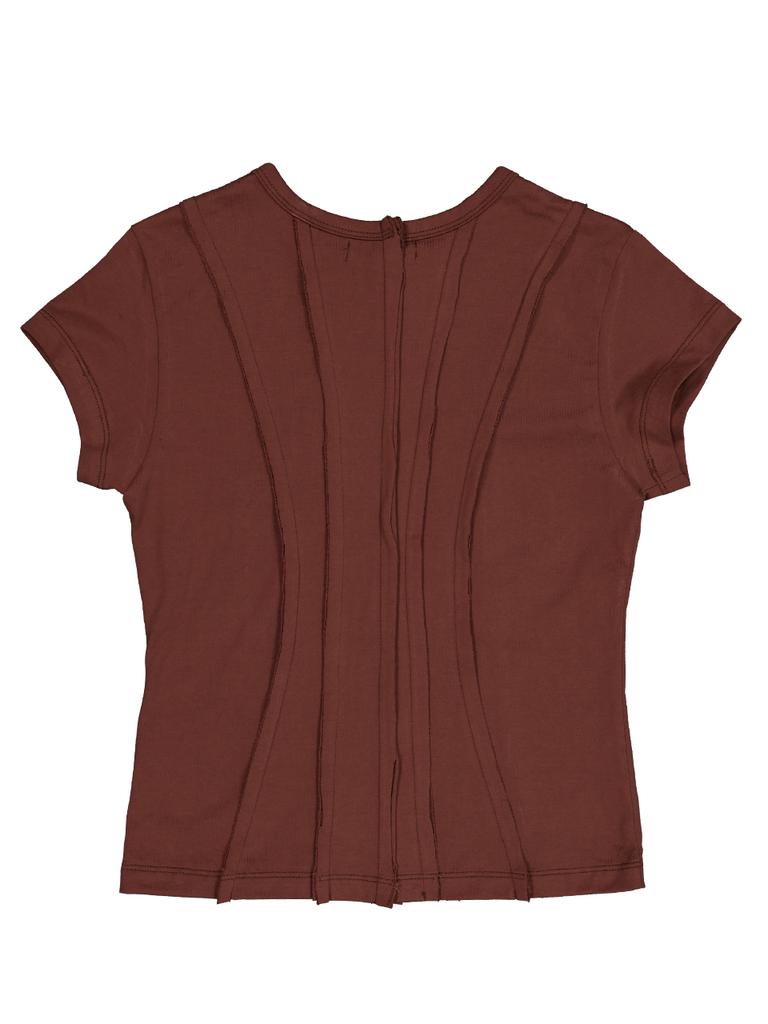 Sukkoleuseji T-Shirt Resembling A Torn Page (Brown)