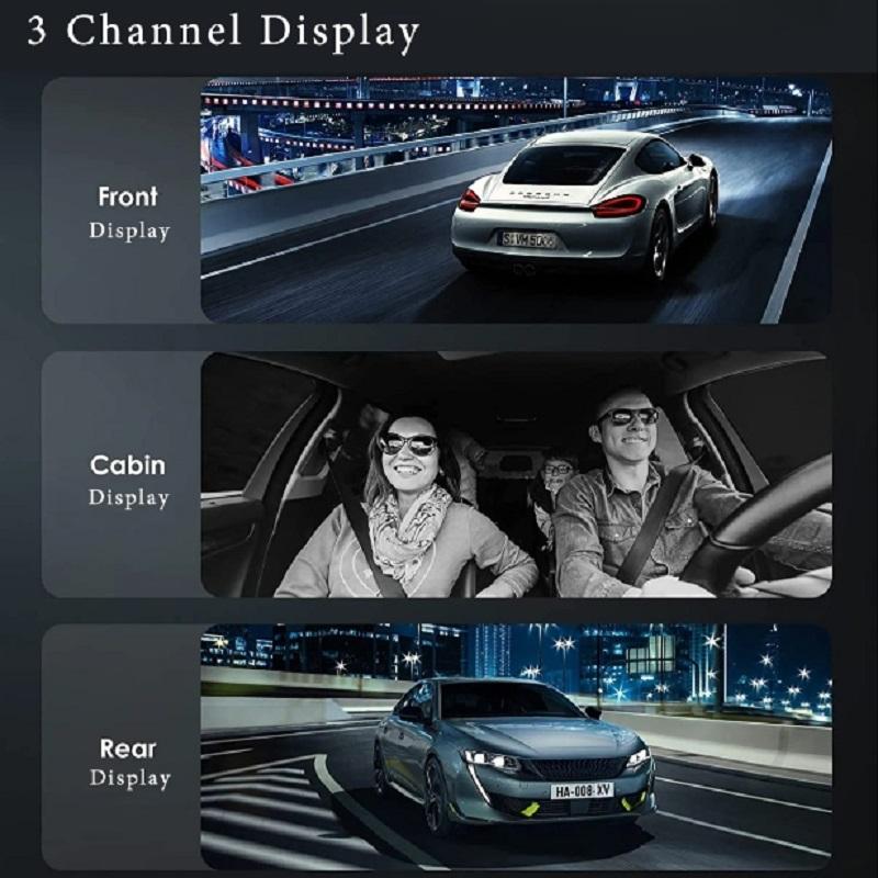 Neuer 4K 3-Kanal-Fahrtenrekorder Auto-DVR Vorder- und Rückansichtskamera WIFI-Videorecorder Nachtversion Auto-Fahrtenrekorder Black Box