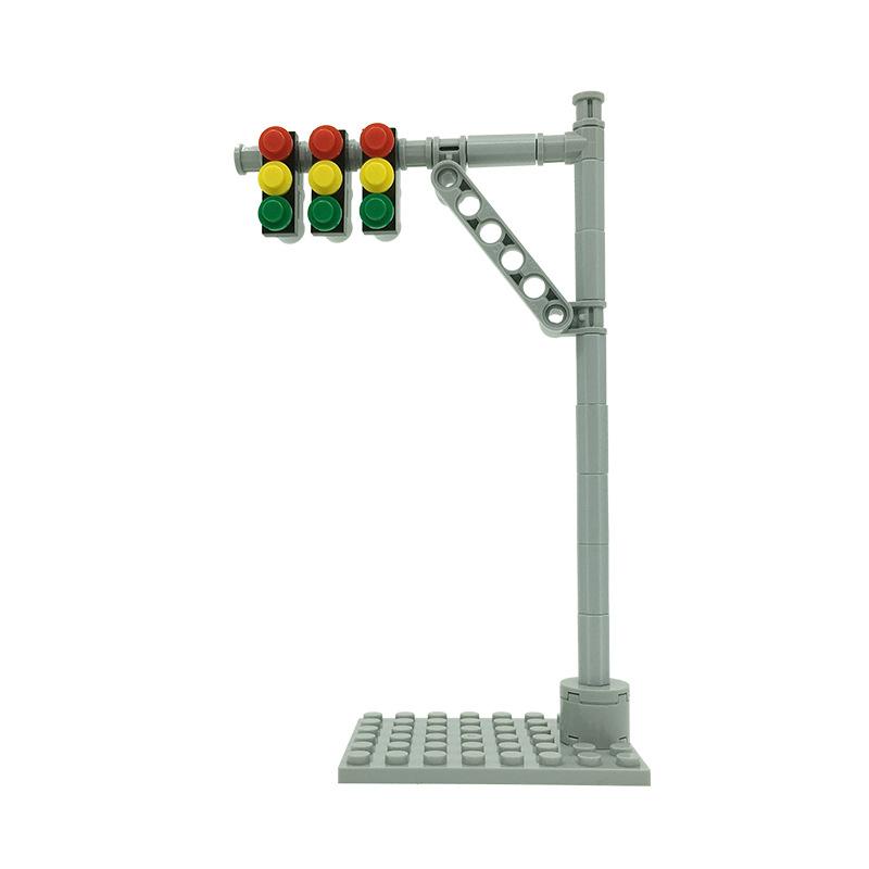 City Street View Streetlight  Signal traffic Lamp Light MOC Building Blocks Toys For Children DIY Toy