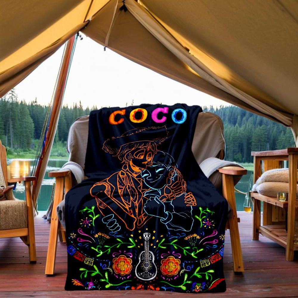 1pc, Coco Musicians Héctor and Miguel Blanket Outdoor Gift for Friend, Soft Throw Blanket for Couch Bed Sofa