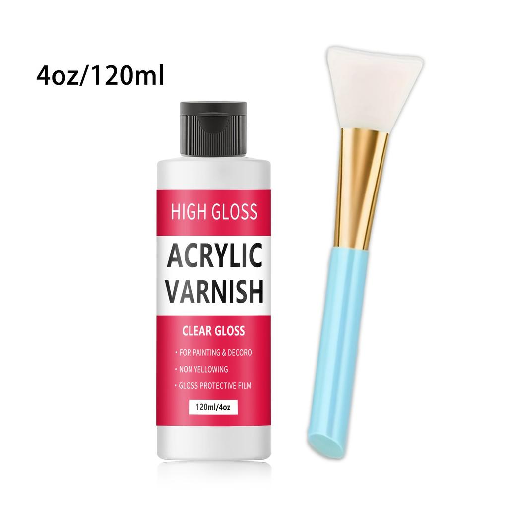 1SET decorative, protective paint, high gloss and high transparency sealing waterproof, heat-resistant and crack-resistant acrylic varnish