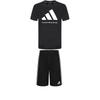 Taekwondo Soft Minimalist Round Neck Short Sleeve T-Shirt Comfortable Fashion Striped Shorts Casual Sports Set ADICLTS24TKP-BW+S21ATMSH2T-BW