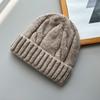 Korea autumn and winter simple coarse needle twisted warm knitted hat women's versatile ear protection wool hat