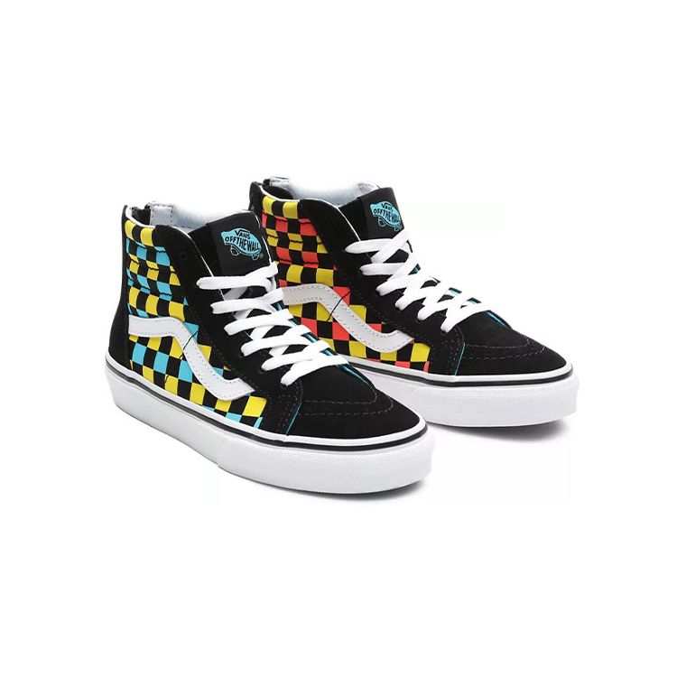Vans Sk8 Pantofi de Skate cu Top Înalt, Durabili, Antiderapanți, Adidași pentru Copii, Negru Verde Galben VN0A4BUX30M