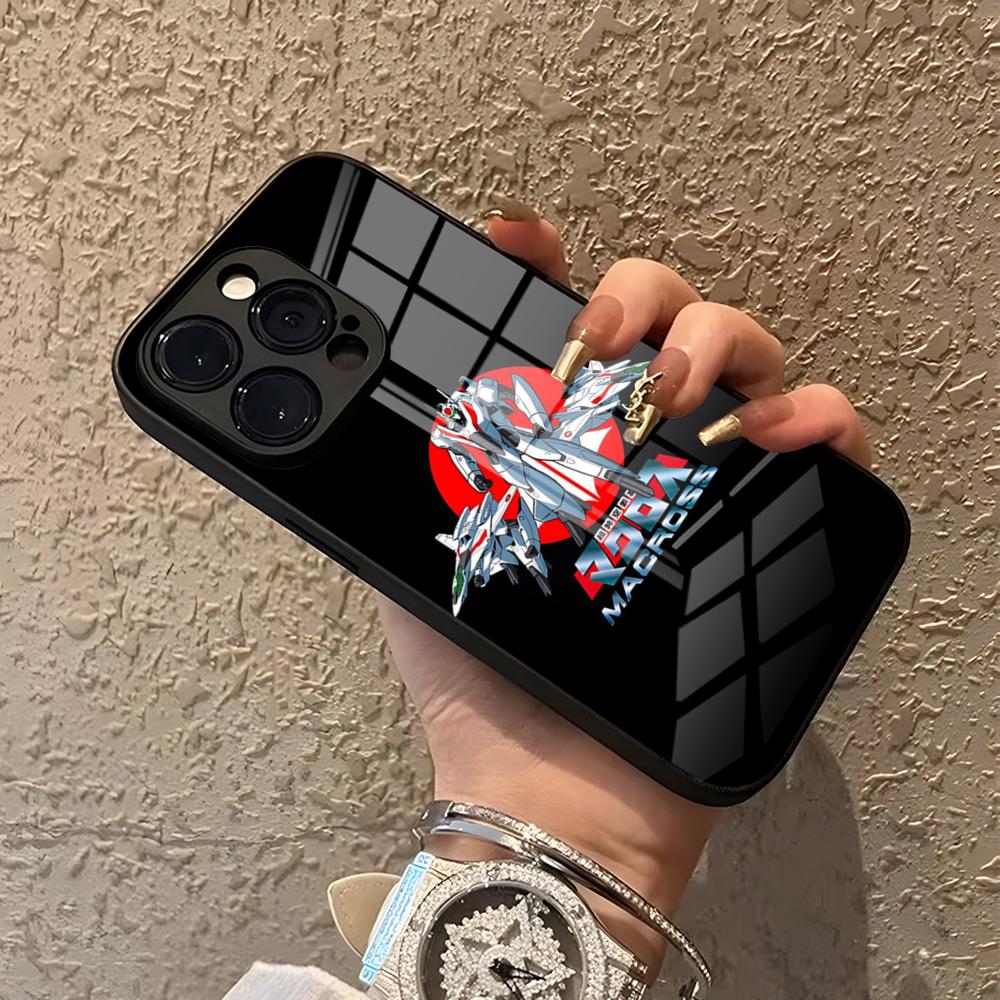 Anime Robotech Phone Case For IPhone 15 Pro Max 14 Pro 12 16 11 13 Mini X XR XS 8 7 Plus SE Tempered Glass Back Cover